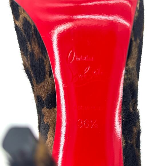 NEW Christian Louboutin Astrilarge Booty 100 Leopard Print Heeled Boots 36.5 - Picture 8 of 8